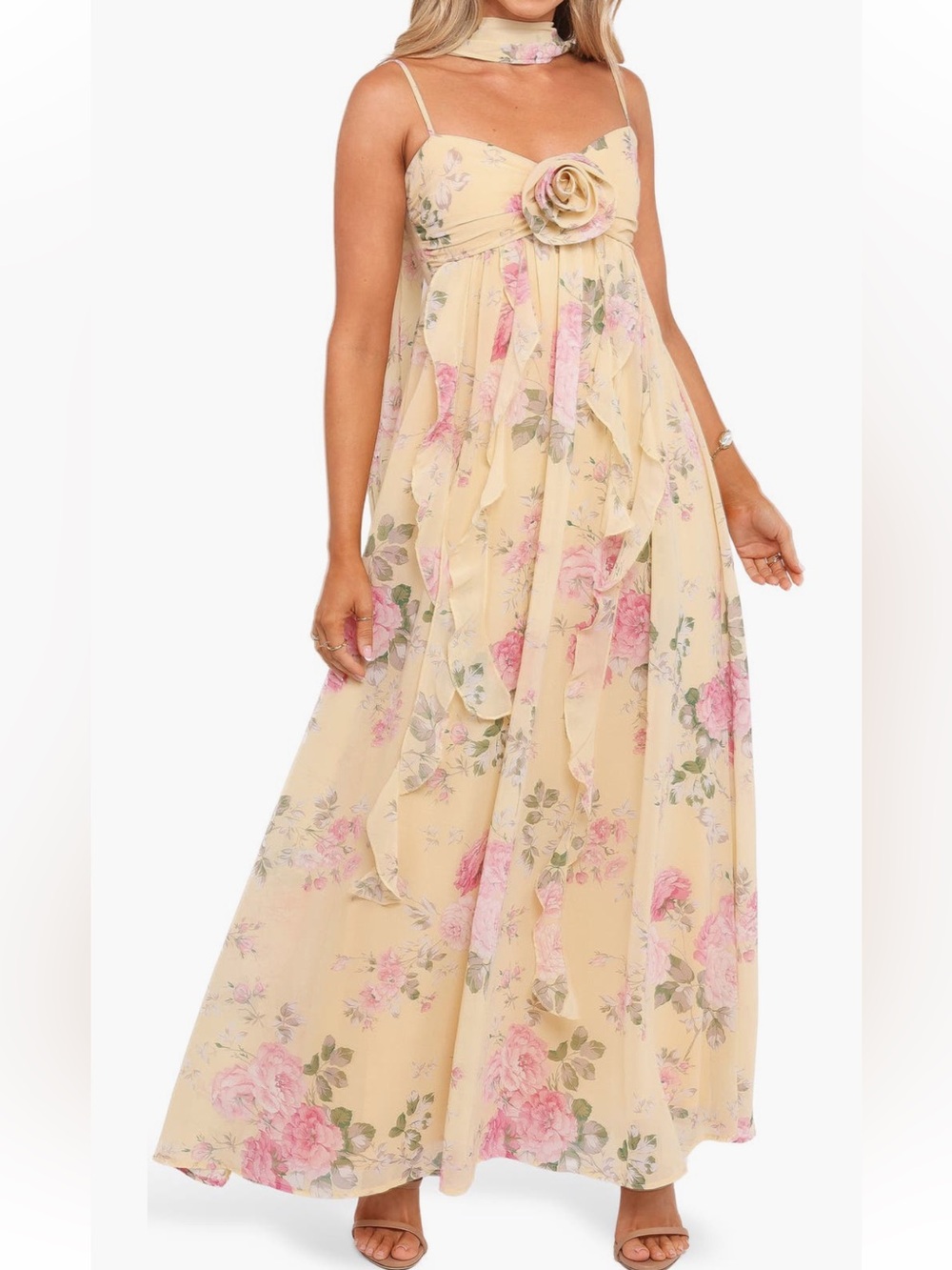 Petal and Pup Tully Floral Rosette Maxi Dress